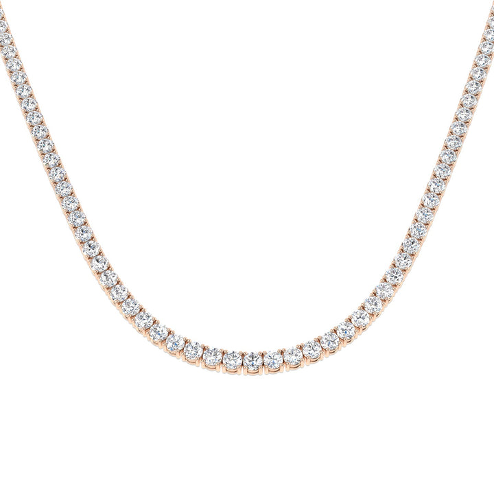 Classic Diamond Tennis Necklace 16.20ct G/SI Quality 18k Rose Gold