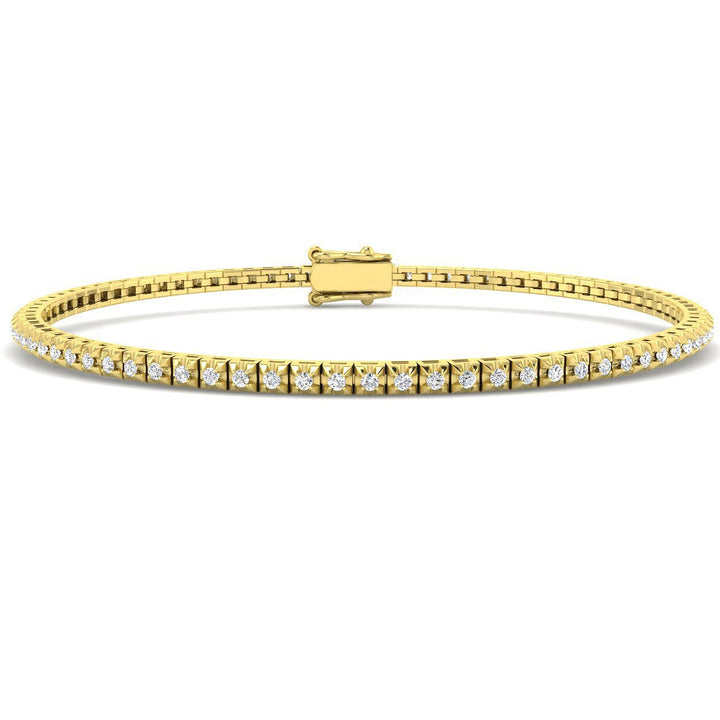 Illusion Diamond Tennis Bracelet 1.00ct G/SI in 18k Yellow Gold
