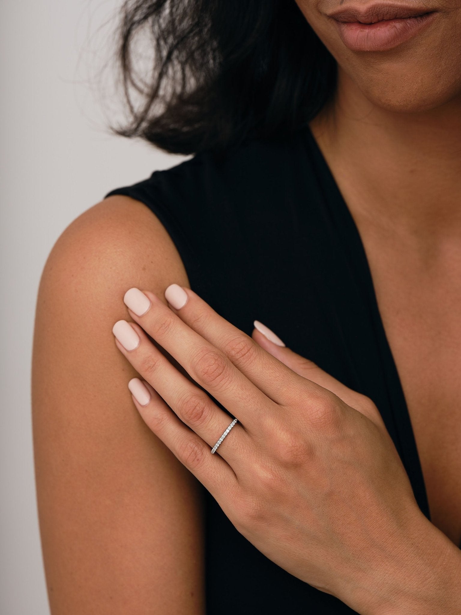 15 Stone Half Eternity Ring 0.20ct G/SI Diamonds in Platinum - All Diamond