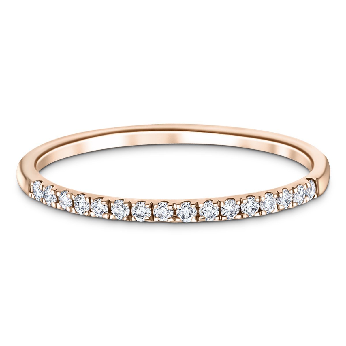 16 Stone Half Eternity Ring 0.15ct G/SI Diamonds in 18k Rose Gold - All Diamond