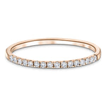 16 Stone Half Eternity Ring 0.15ct G/SI Diamonds in 18k Rose Gold - All Diamond
