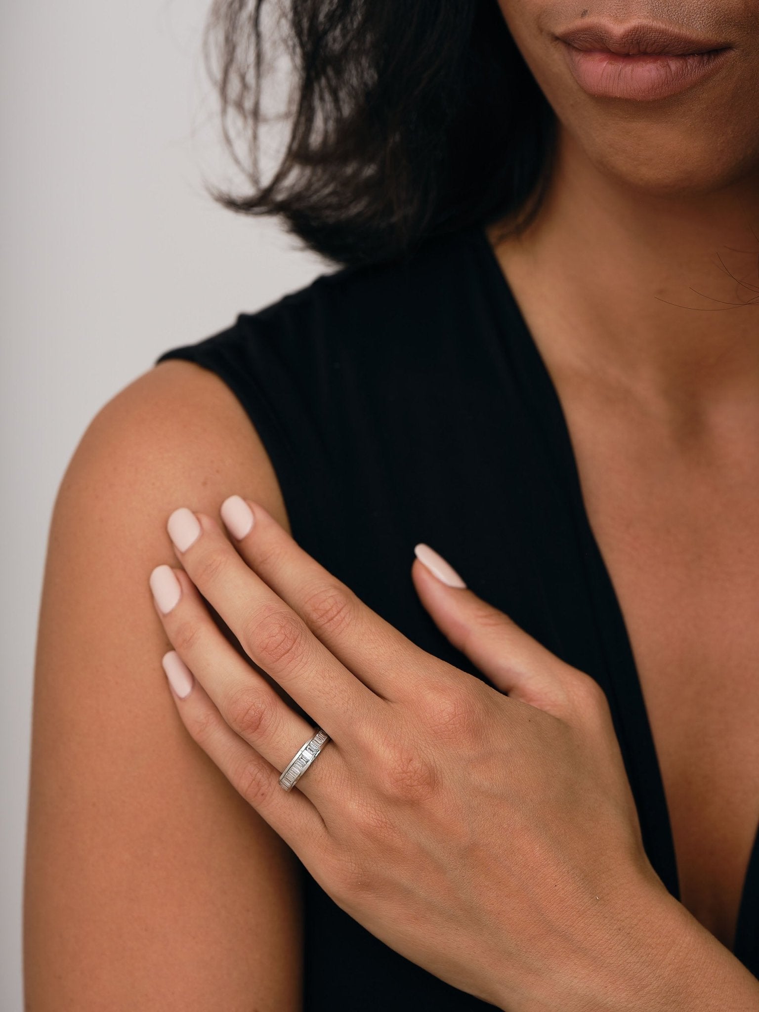 19 Baguette Diamonds Half Eternity Ring 1.00ct in Platinum 5.0mm - All Diamond