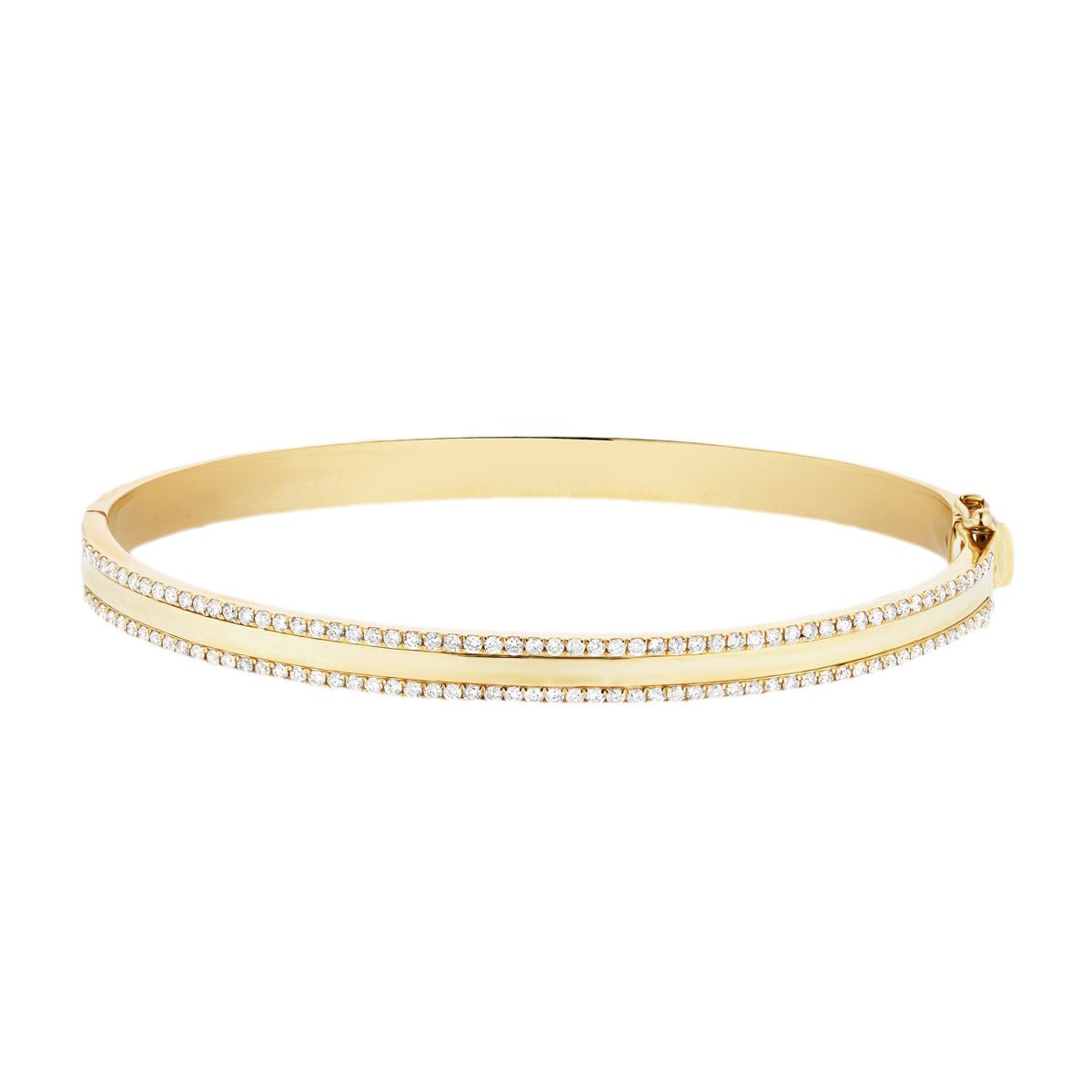9k Yellow Gold Diamond Bangle 1.05ct G/SI Quality Diamonds - All Diamond