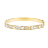 9k Yellow Gold Diamond Bangle 3.10ct G/SI Quality Diamonds - All Diamond