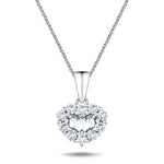 Baguette and Round Shape 0.35ct Heart Diamond Pendant - All Diamond