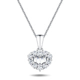 Baguette and Round Shape 0.35ct Heart Diamond Pendant - All Diamond