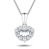 Baguette and Round Shape 0.35ct Heart Diamond Pendant - All Diamond