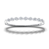 Baguette & Round Diamond Bangle 1.85ct G/SI Diamond in 18k White Gold - All Diamond