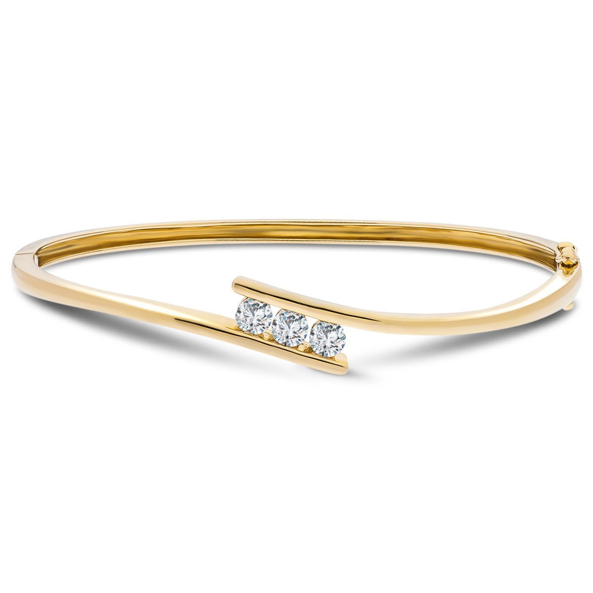 Channel Set Diamond Bangle 0.33ct G/SI Diamond in 9k Yellow Gold - All Diamond