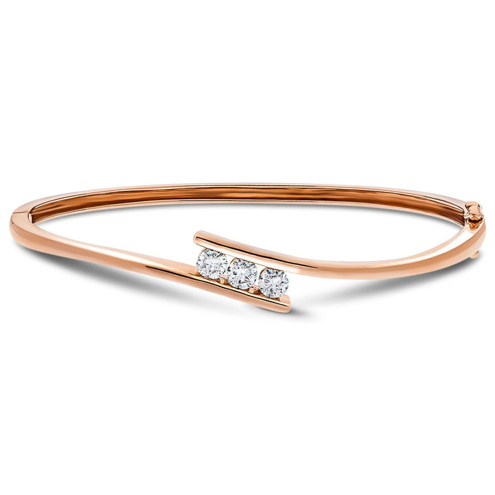Tension Set Diamond Bangle 0.75ct G/SI Diamond in 18k Rose Gold