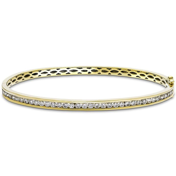 Channel Set Diamond Bangle 1.50ct G/SI Diamond in 9k Yellow Gold