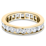 Channel Set Full Eternity Diamond Ring 1.00ct 18k Yellow Gold 3.2mm - All Diamond