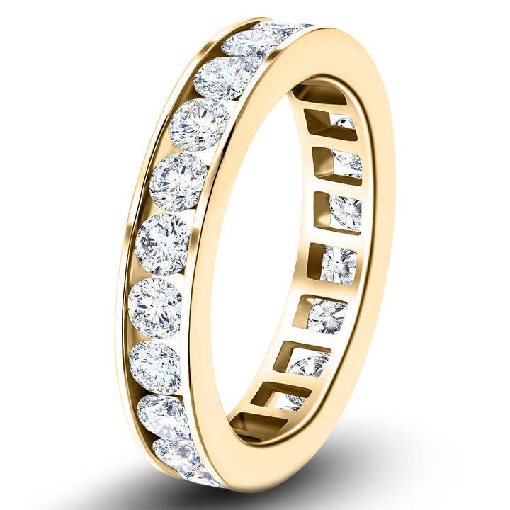 Channel Set Full Eternity Diamond Ring 2.00ct 18k Yellow Gold 4.0mm