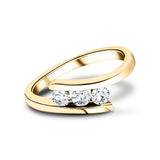 Channel Set Trilogy Crossover Ring 0.33ct G/SI Quality 18k Yellow Gold - All Diamond
