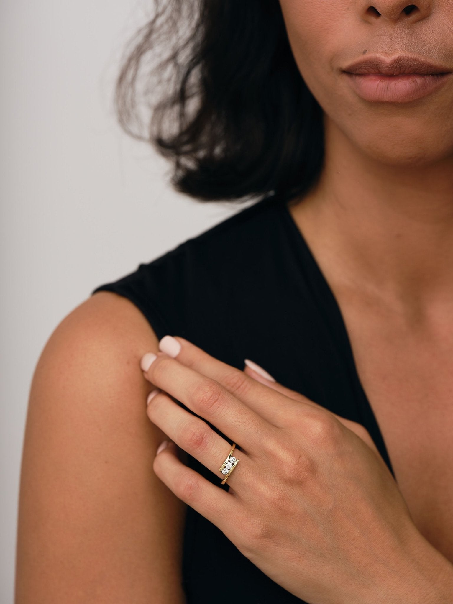 Channel Set Trilogy Crossover Ring 0.33ct G/SI Quality 18k Yellow Gold - All Diamond