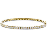 Claw Set Half Diamond Bangle 2.40ct G/SI Diamond in 18k Yellow Gold - All Diamond
