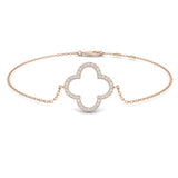Clover Diamond Bracelet 0.15ct G/SI Quality in 18k Rose Gold - All Diamond