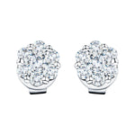 Cluster Diamond Earrings 2.00ct G/SI Quality In 18k White Gold - All Diamond