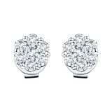 Cluster Diamond Earrings 2.00ct G/SI Quality In 18k White Gold - All Diamond