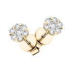 Cluster Diamond Earrings 2.00ct G/SI Quality In 18k Yellow Gold - All Diamond