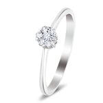 Diamond 0.12ct 18k Cluster Ring Set in 18k White Gold - All Diamond
