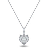 Diamond Cluster Pendant Necklace 0.25ct G/SI 18k White Gold 7.8mm - All Diamond