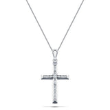 Diamond Cross Necklace with 0.11ct G/SI Quality Diamonds 9K White Gold - All Diamond
