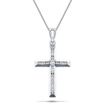 Diamond Cross Necklace with 0.50ct G/SI Diamonds in 9K White Gold - All Diamond