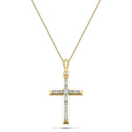 Diamond Cross Necklace with 1.00ct G/SI Diamonds in 18K Yellow Gold - All Diamond