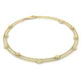Diamond Double Chain Bracelet 0.25ct G/SI 18k Yellow Gold - All Diamond