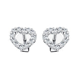 Diamond Heart Earrings 0.33ct G/SI Quality in 18k White Gold - All Diamond