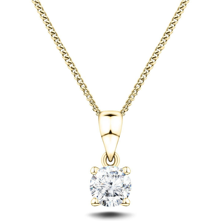 Diamond Solitaire Necklace 1.00ct G/SI in 18k Yellow Gold