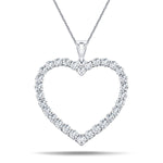 Heart Shape 0.50ct Diamond Pendant in 18K White Gold - All Diamond