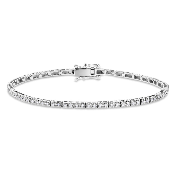 Illusion Diamond Tennis Bracelet 0.50ct G/SI in 9k White Gold