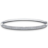Pave Set Round Diamond Bangle 3.50ct G/SI Diamond in 18k White Gold - All Diamond