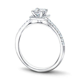 Princess Halo Diamond Engagement Ring with 0.35ct in 18k White Gold - All Diamond