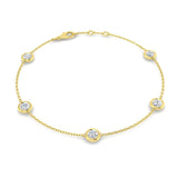 Round Diamond Chain Bracelet 1.00ct G/SI in 18k Yellow Gold - All Diamond