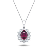 Ruby 1.80ct & 0.70ct G/SI Diamond Necklace in 18k White Gold - All Diamond