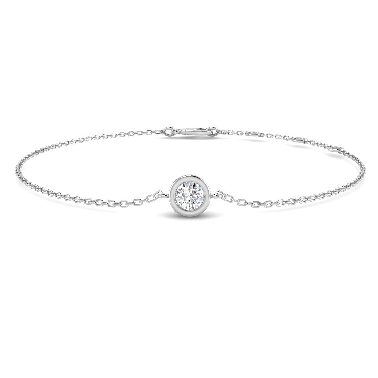 Solitaire Diamond Bracelet 0.25ct G/SI Quality in 18k White Gold - All Diamond