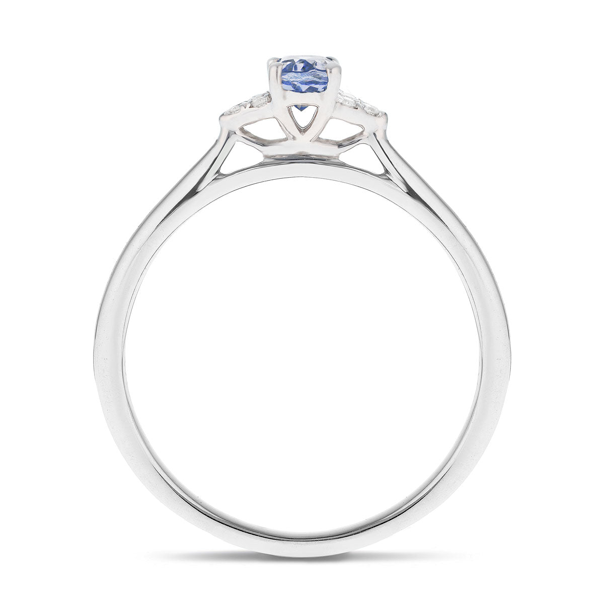 Tanzanite 0.25ct Diamond 0.03ct Cluster Ring 9k White Gold - All Diamond