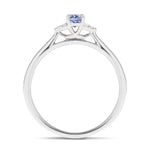 Tanzanite 0.25ct Diamond 0.03ct Cluster Ring 9k White Gold - All Diamond