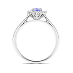 Tanzanite 0.40ct and Diamond 0.10ct Ring In 9K White Gold - All Diamond