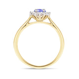 Tanzanite 0.40ct and Diamond 0.10ct Ring In 9K Yellow Gold - All Diamond