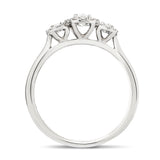 Three Stone Oval Diamond Cluster Engagement Ring 0.55ct G/SI 18k Platinum - All Diamond