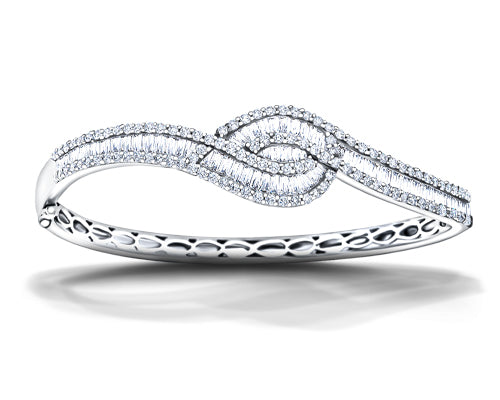 Baguette & Round Diamond Bangles