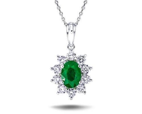 Emerald Diamond Necklaces & Pendants | All Diamond