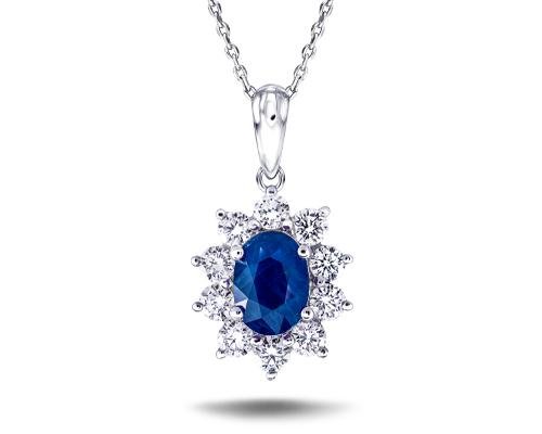 Sapphire Diamond Necklaces & Pendants | All Diamond