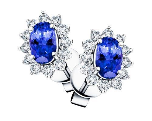 Tanzanite & Diamond Earrings | All Diamond