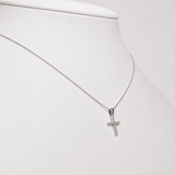 0.25ct Classic Claw Set Diamond Cross Pendant in 9k White Gold - All Diamond