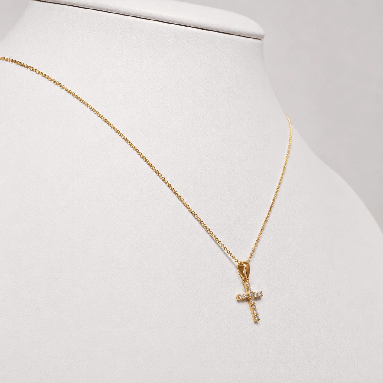 0.25ct Classic Claw Set Diamond Cross Pendant in 9k Yellow Gold - All Diamond